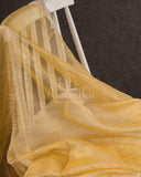 Yellow Crush Georgette saree with a beautiful pearl work scallop border and blouse