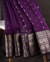 Purple Chanderi Silk Saree with a contrast yellow kalamkari blouse