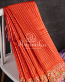 A Venkatagiri Pattu saree in a beautiful orange/purple combo
