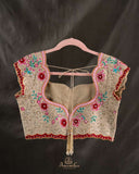 Beige blouse with delicate all over work