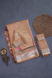 Crushed Tissue saree with an embroidered thread work border