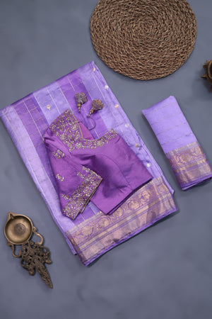 Pure Silk Saree in a dreamy lavender hue