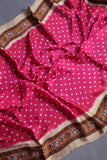 A lovely hot pink Bandini saree with kalamkari print on Modal silk