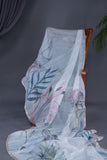 Stunning Organza saree in powder blue with woven sequins