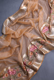 Crushed Tissue saree with an embroidered thread work border