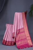 Ikkat Kanchi saree in a lovely pink shade - absolutely gorgeous