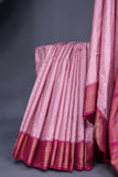Ikkat Kanchi saree in a lovely pink shade - absolutely gorgeous