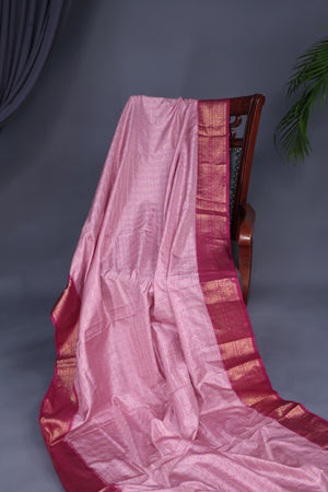 Ikkat Kanchi saree in a lovely pink shade - absolutely gorgeous