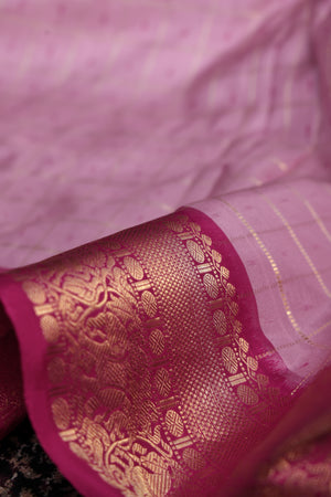 Ikkat Kanchi saree in a lovely pink shade - absolutely gorgeous