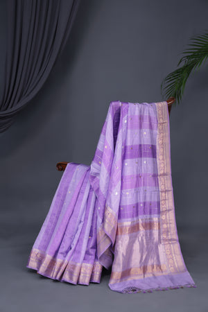 Pure Silk Saree in a dreamy lavender hue