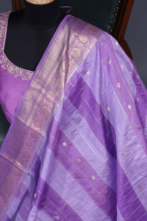 Pure Silk Saree in a dreamy lavender hue