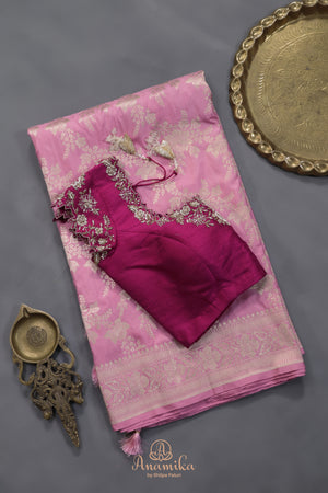 Pure Banarasi Katan Silk - A Symphony in Pink
