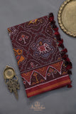 A masterpiece Patan Patola saree in brown & multi colors