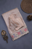 Crushed Tissue saree in a beautiful champagne color