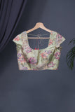 Crushed Tissue saree with all over embroidered buttas