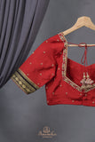 The Viral Red-Black combo mysore crepe silk saree