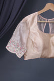Crushed Tissue saree in a beautiful champagne color