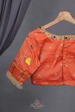 Gadwal Paithai Tissue saree in ivory-gold and orange