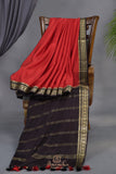 The Viral Red-Black combo mysore crepe silk saree