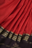 The Viral Red-Black combo mysore crepe silk saree