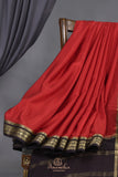 The Viral Red-Black combo mysore crepe silk saree