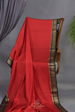 The Viral Red-Black combo mysore crepe silk saree