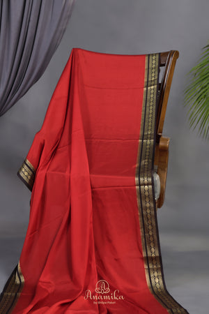 The Viral Red-Black combo mysore crepe silk saree