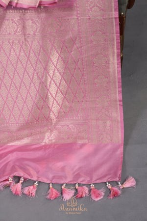 Pure Banarasi Katan Silk - A Symphony in Pink