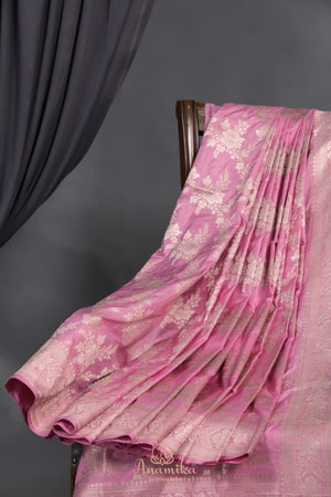 Pure Banarasi Katan Silk - A Symphony in Pink