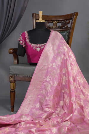 Pure Banarasi Katan Silk - A Symphony in Pink