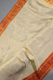 Gadwal Paithai Tissue saree in ivory-gold and orange