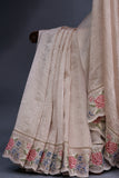 Crushed Tissue saree in a beautiful champagne color
