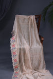 Crushed Tissue saree in a beautiful champagne color