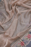 Crushed Tissue saree in a beautiful champagne color