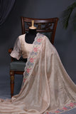 Crushed Tissue saree in a beautiful champagne color