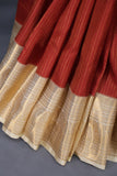 Kanjeevaram silk saree in a lovely red and off white combo