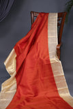 Kanjeevaram silk saree in a lovely red and off white combo