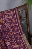 Purplish Wine color Pure Patola saree with maggam work border