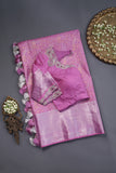 Pure Kanjeevaram Silk Saree - The Pink Dream of Royal Elegance