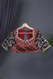 Earthy Brown Ajrak saree on modal silk