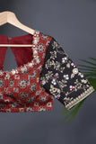 Earthy Brown Ajrak saree on modal silk