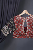 Earthy Brown Ajrak saree on modal silk