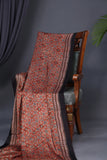 Earthy Brown Ajrak saree on modal silk
