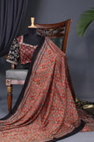 Earthy Brown Ajrak saree on modal silk