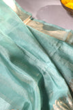 Raw Mango pattu saree in aqua blue