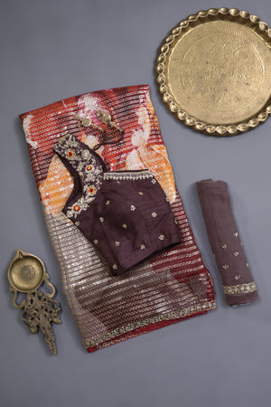 Designer Sequins Georgette Saree