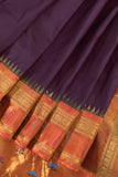 Pure Gadwal Tissue Saree in a rich deep plum color