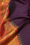 Pure Gadwal Tissue Saree in a rich deep plum color