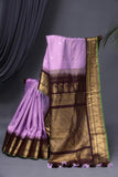 Pure Gadwal Saree in Lavender & Brown combo