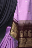 Pure Gadwal Saree in Lavender & Brown combo